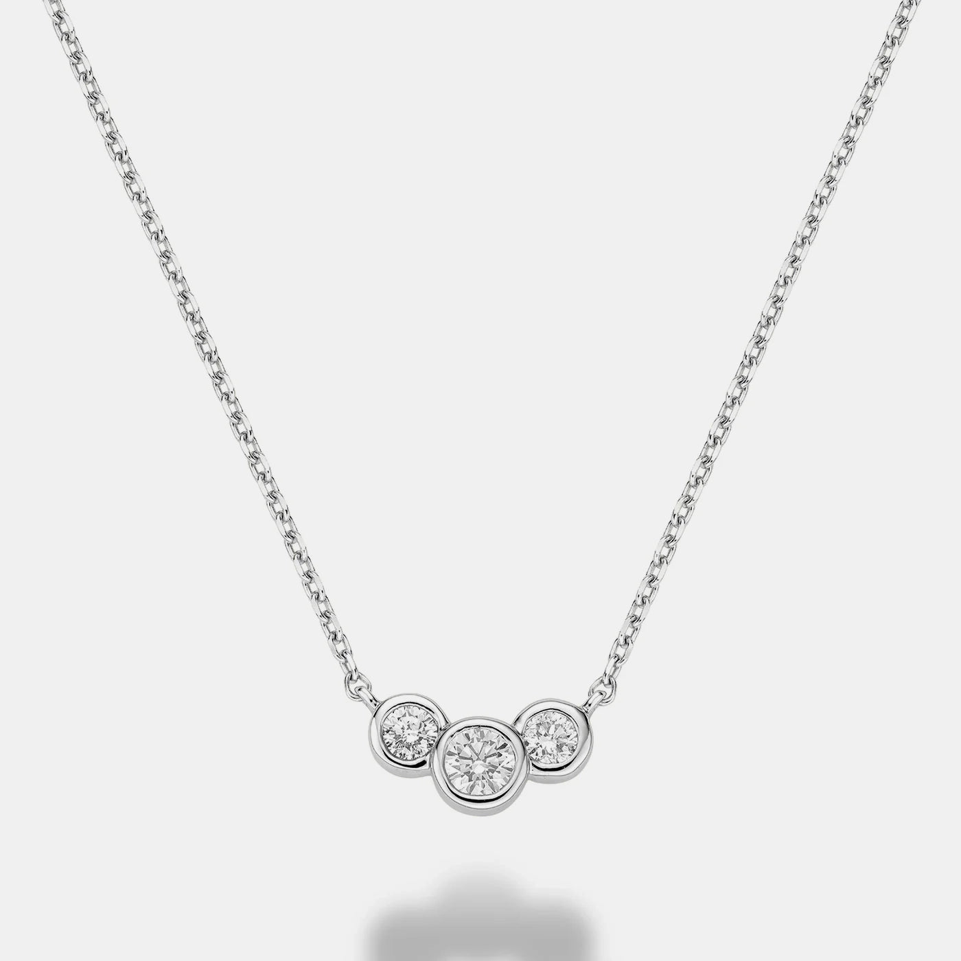 Mini Graduated Bezel Set Diamond Necklace