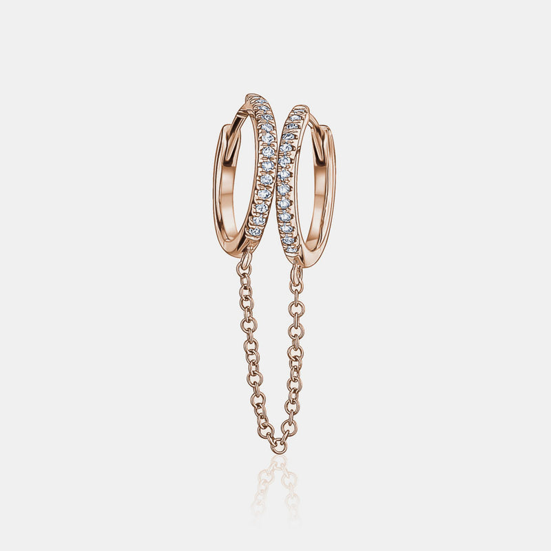 Double Diamond Chain Huggies