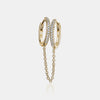Boucle d'Oreille Huggie de Diamant avec Chaîne