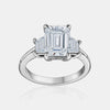 Bague à diamant de laboratoire émeraude de 2,48ct