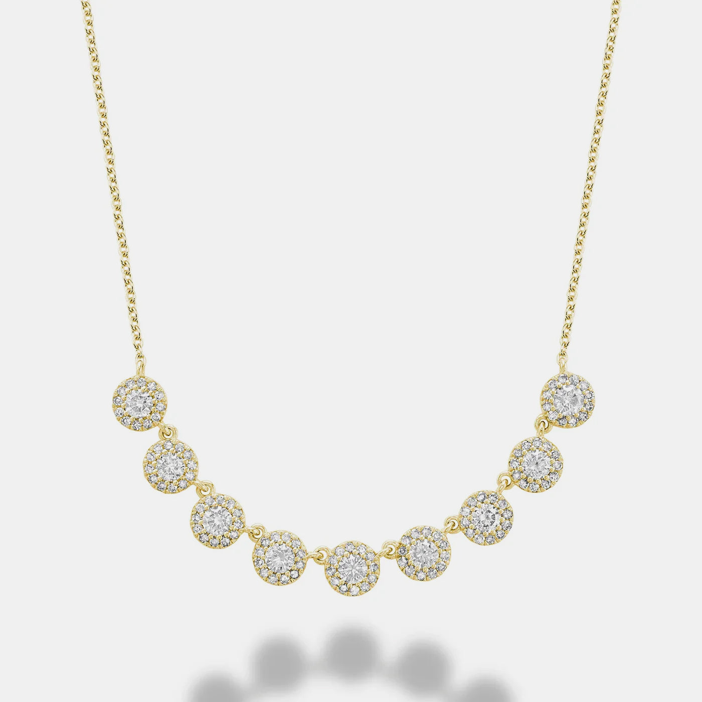 Martini Cup Halo Diamond Necklace