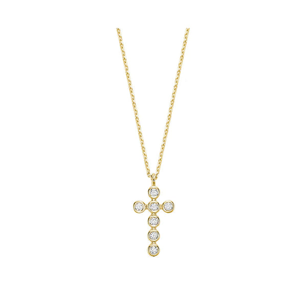 Bezel Mini Cross Necklace
