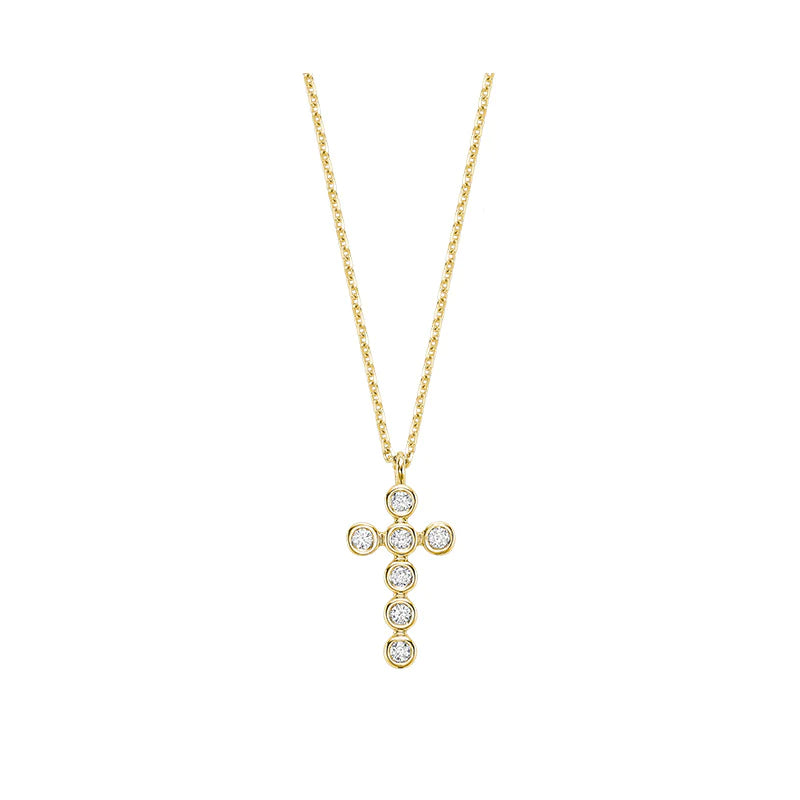 Bezel Mini Cross Necklace