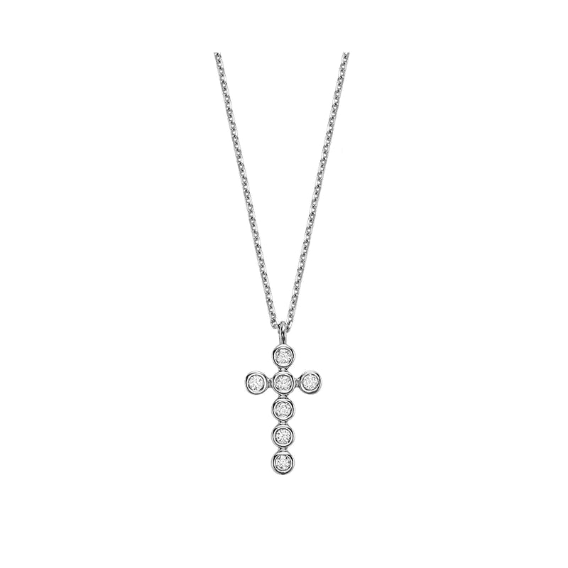 Mini Bezel Cross Necklace
