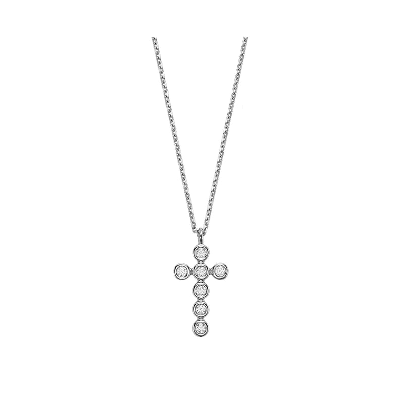 Bezel Mini Cross Necklace