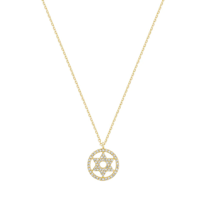 Collier étoile de David en diamant taillé