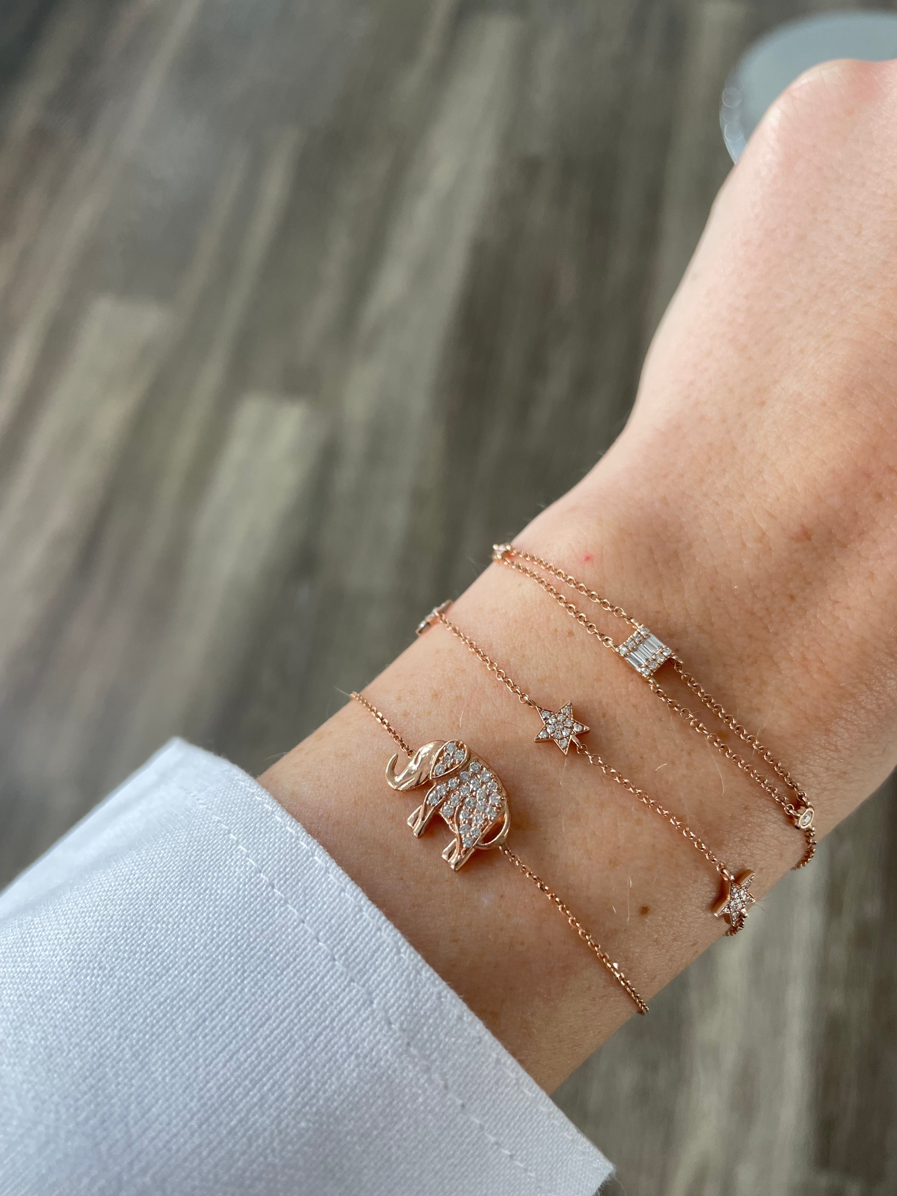  Bracelet à Baguette Unique en Diamant