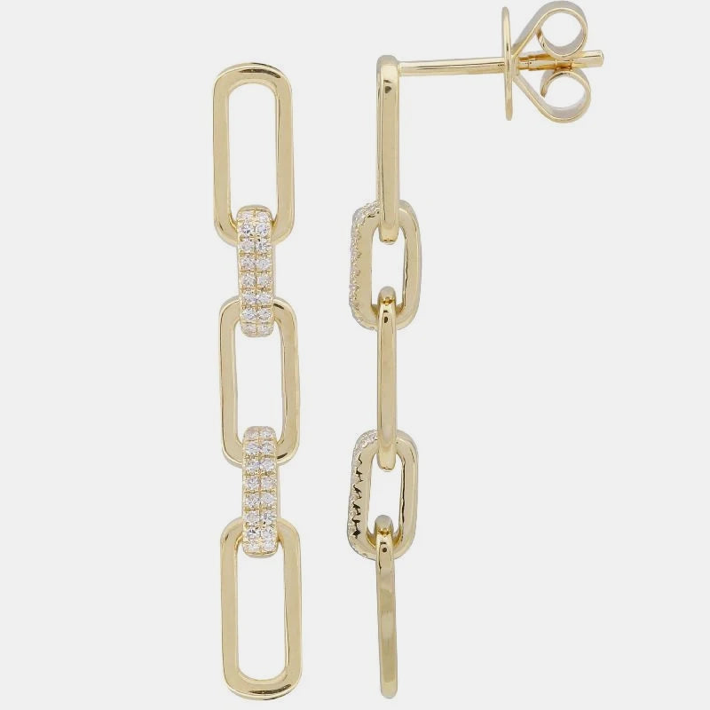 Boucles d'Oreilles de Style Trombone en Diamant