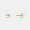 Clous d'oreilles diamant perle fleur
