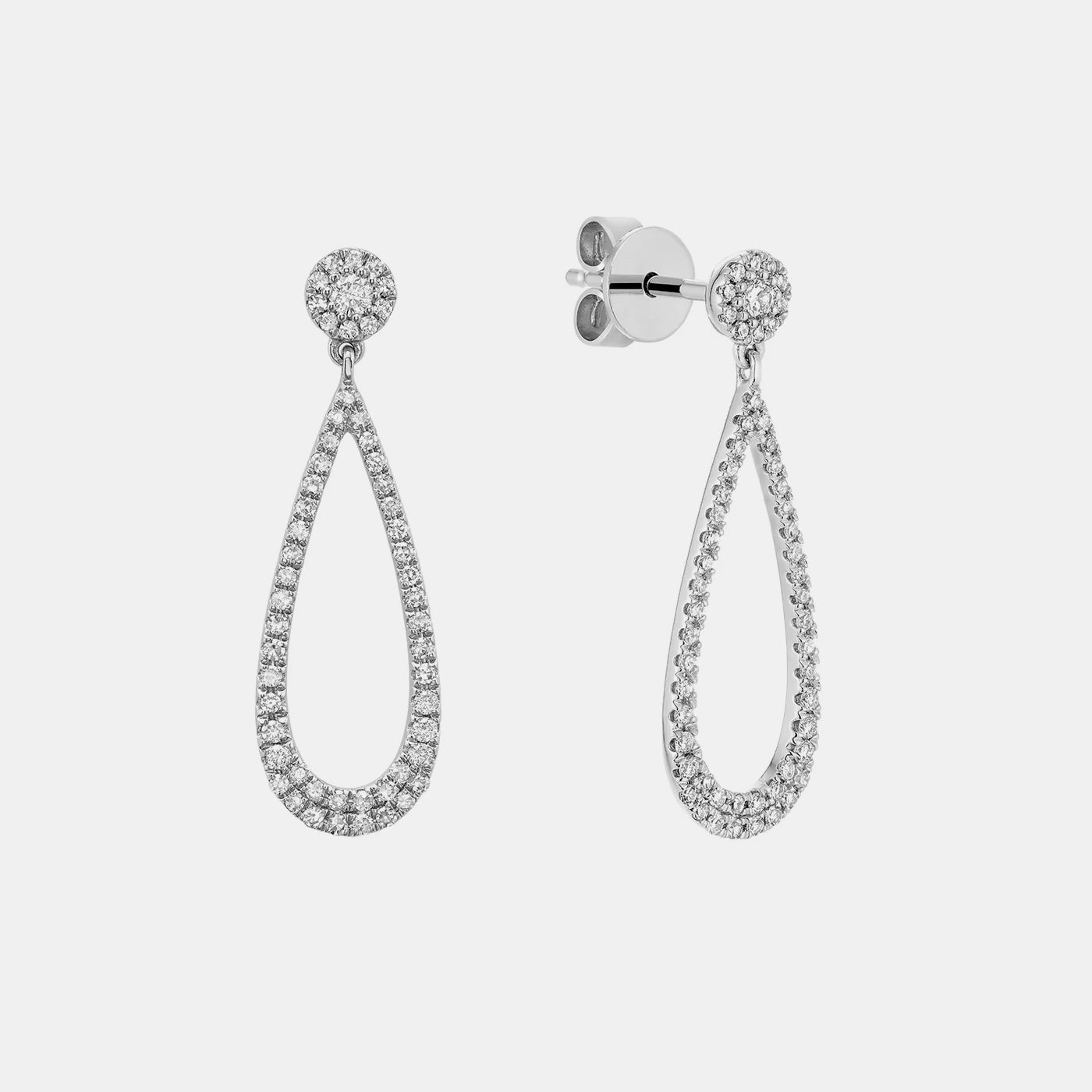 Diamond Tear Drop Statement Earrings