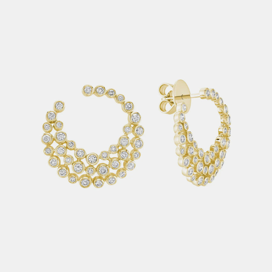 Boucles d'oreilles avec lunette en diamant