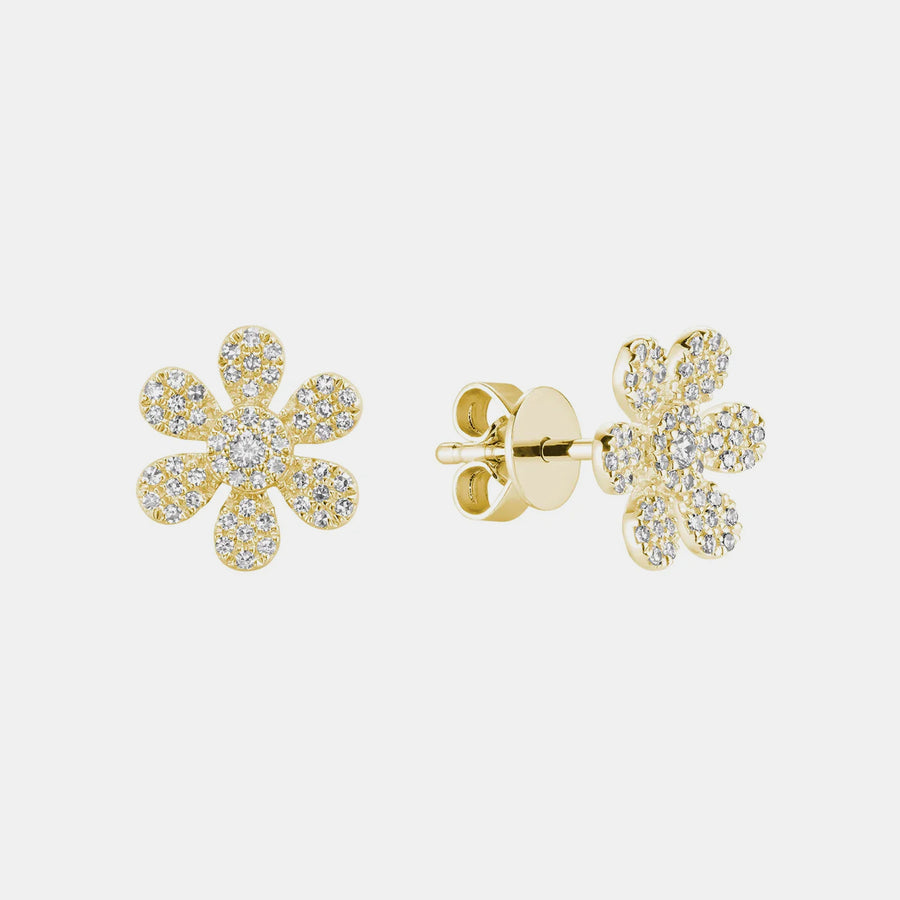 Boucles d'oreilles fleur de diamant