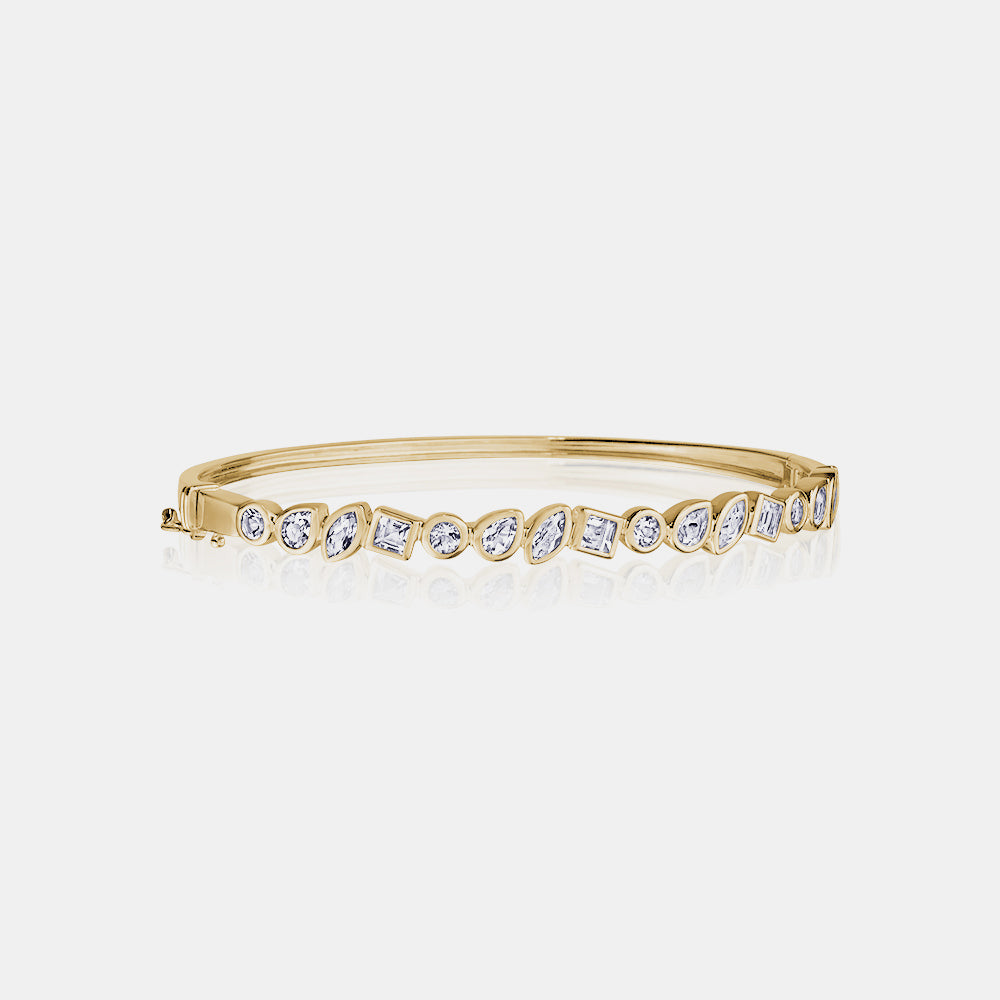 White Topaz Multi Shape Bangle