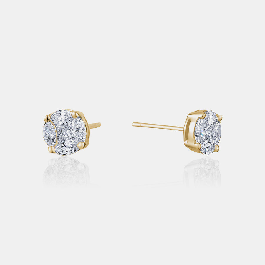 Clous d'oreilles diamantés