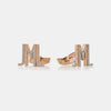Boutons de manchette avec initiale en diamant