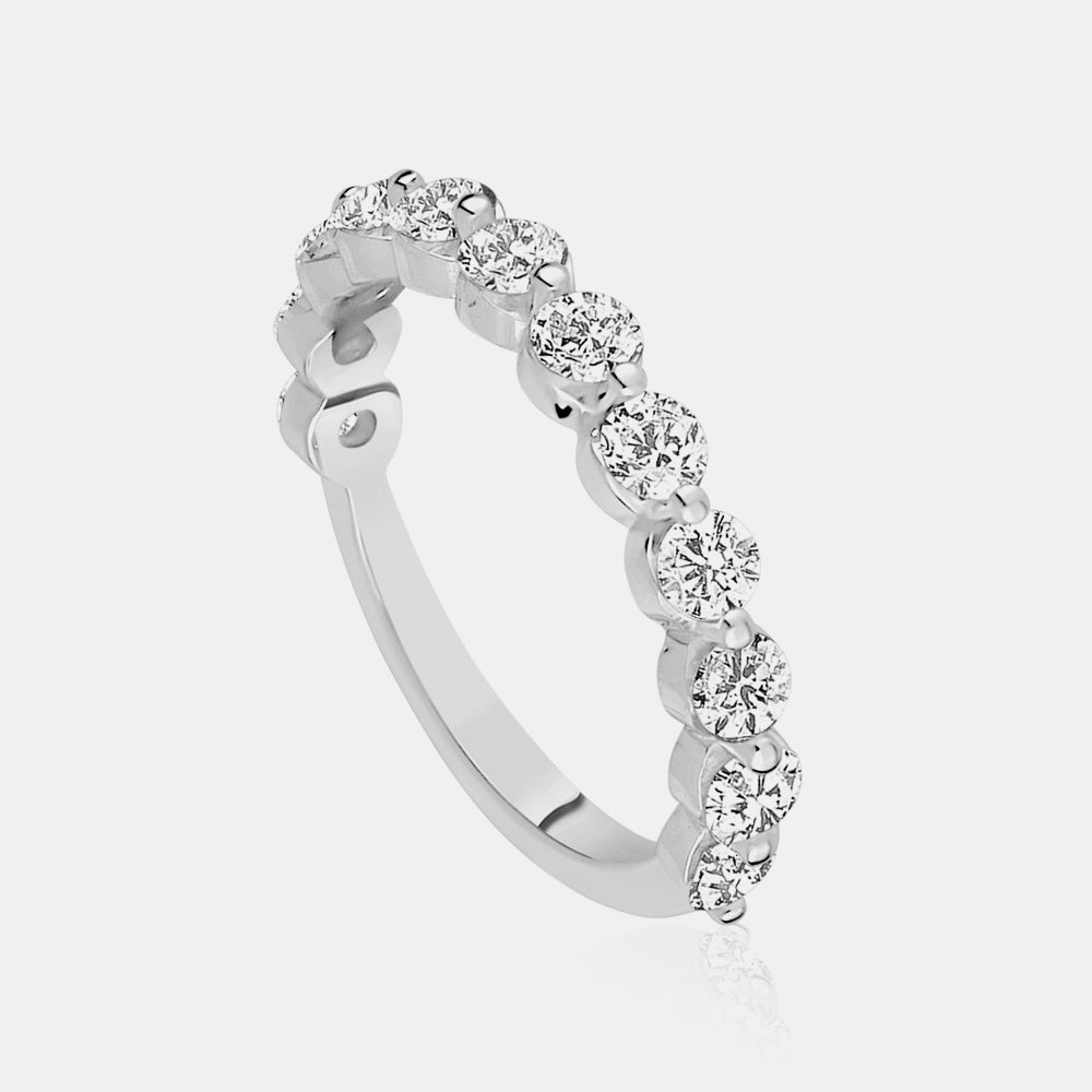 Lab Diamond Single Prong Semi Eternity Ring