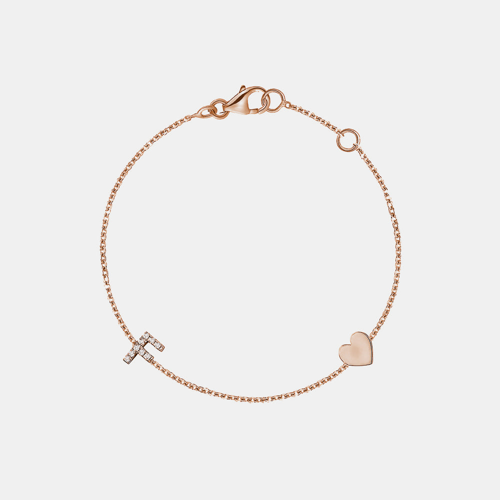 Bracelet Mini Initiale ﻿Pavé ﻿à 1 Lettre