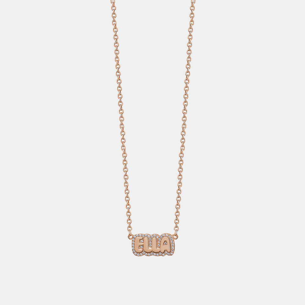 Diamond Bubble Name Necklace