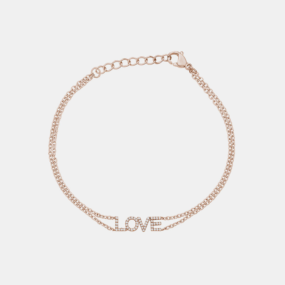 Double Chain Diamond Love Bracelet