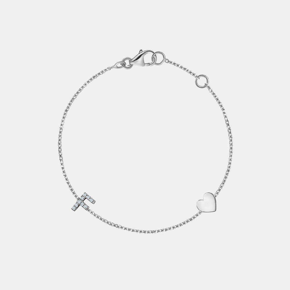 Bracelet Mini Initiale ﻿Pavé ﻿à 1 Lettre