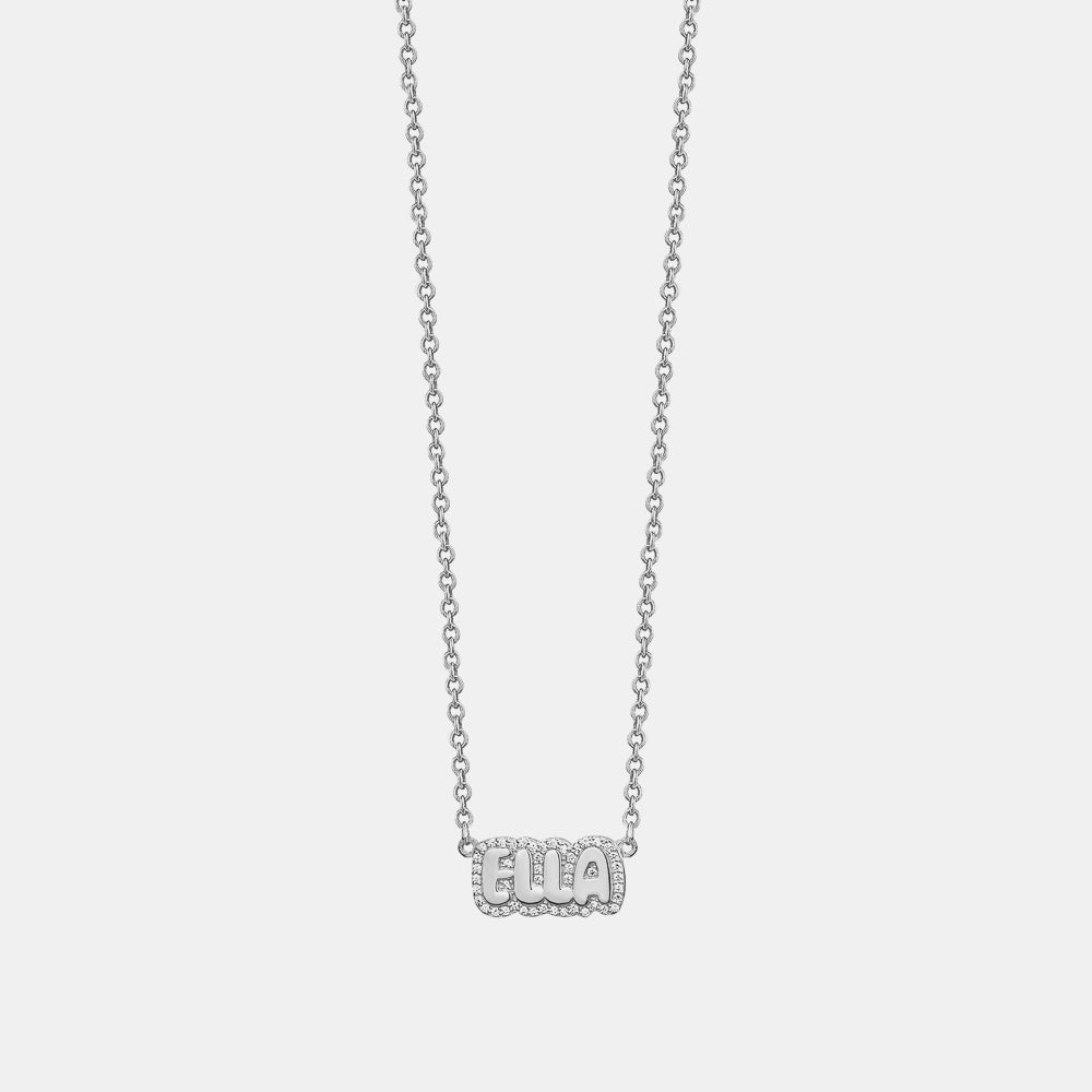 Diamond Bubble Name Necklace