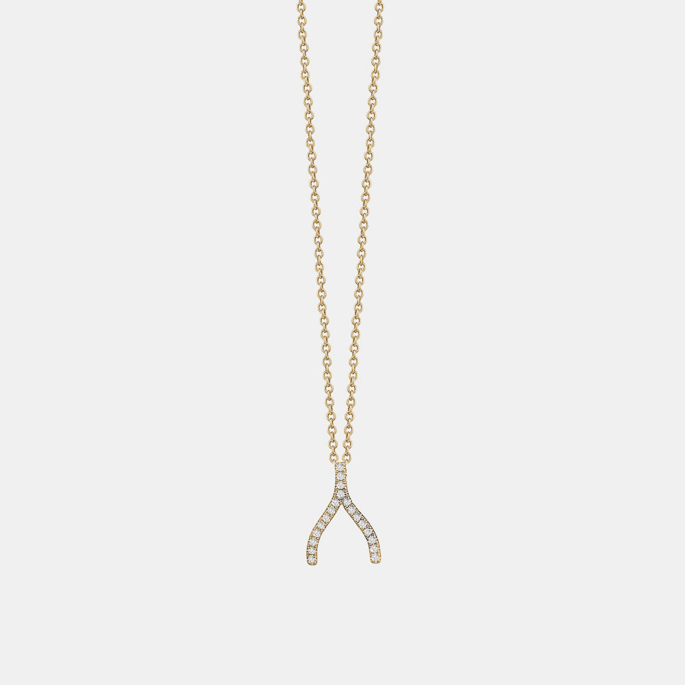 Diamond Wishbone Necklace