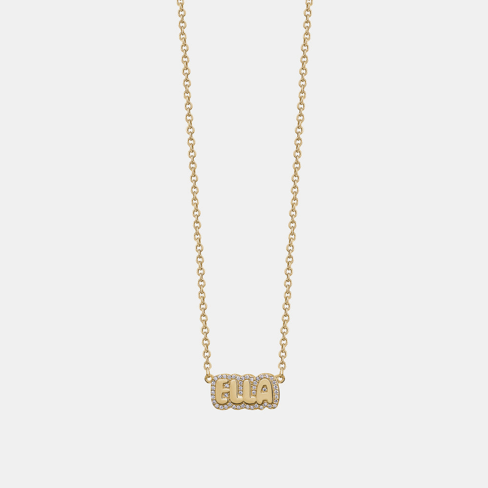 Diamond Bubble Name Necklace