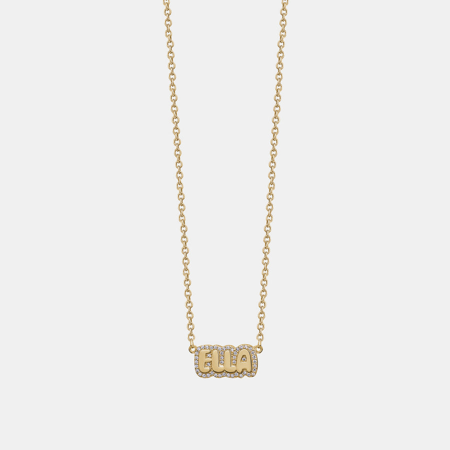 Collier de nom à bulles en diamant