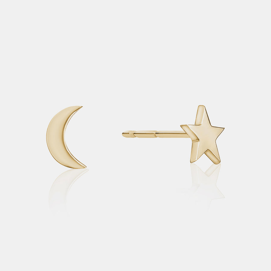 Clous d'oreilles lune-étoile