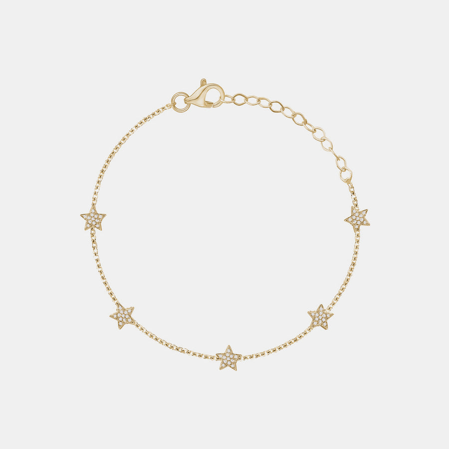bracelet de station de diamants étoilés