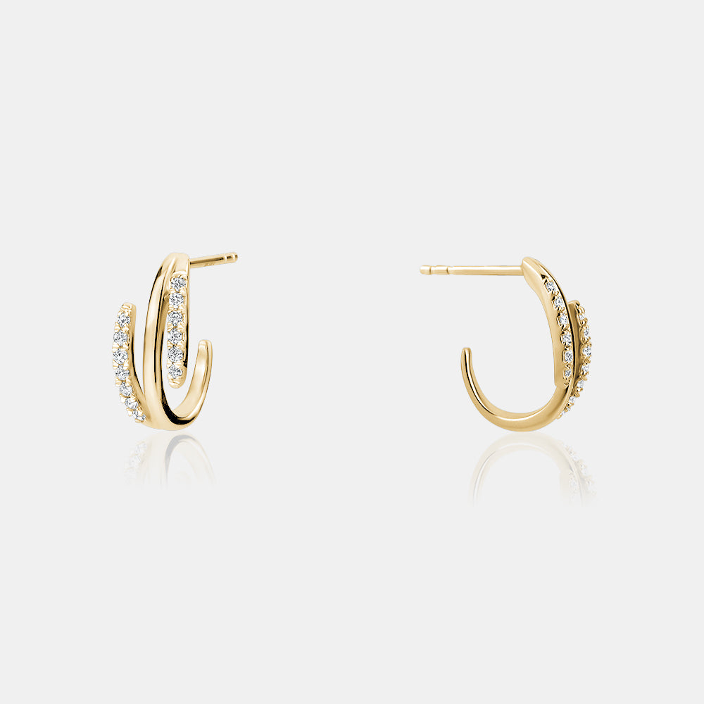 Diamond and Gold Crawler Earrings