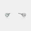 Boucles d'oreilles cœur serties de topaze blanche