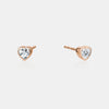 Boucles d'oreilles cœur serties de topaze blanche