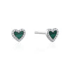 Clous d'oreilles cœur à bordure diamant