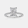 Bague de fiançailles à taille radieuse avec anneau pavé