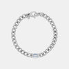 Bracelet à maillons cubains en diamant taillé en émeraude