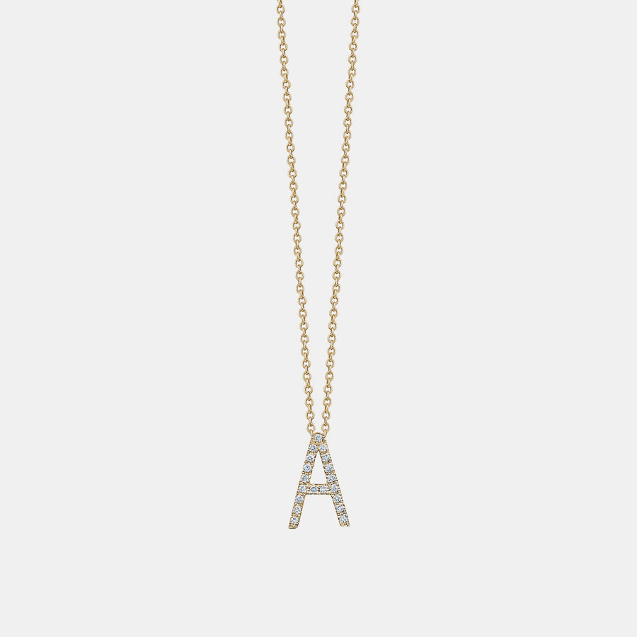 Collier à diamants à initiales droites