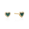 Clous d'oreilles cœur à bordure diamant