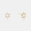 Boucles d'oreilles étoile de David en diamant