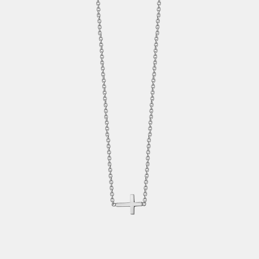 Horizontal Mini Cross Necklace