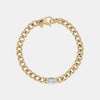 Bracelet à maillons cubains en diamant taillé en émeraude