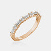 Bague à diamant baguette et rond