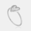 Bague à cœur cannelé en diamant