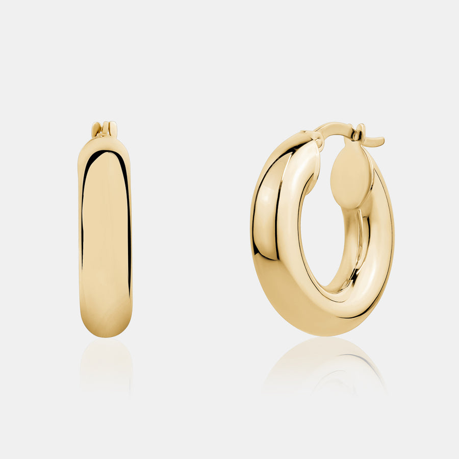 Boucles d'oreilles en tube d'or 5MM