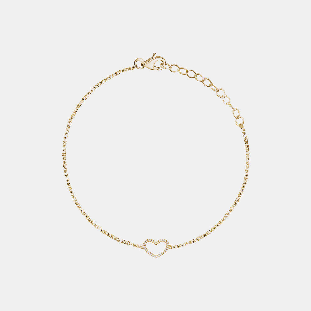 Diamond Open Heart Bracelet