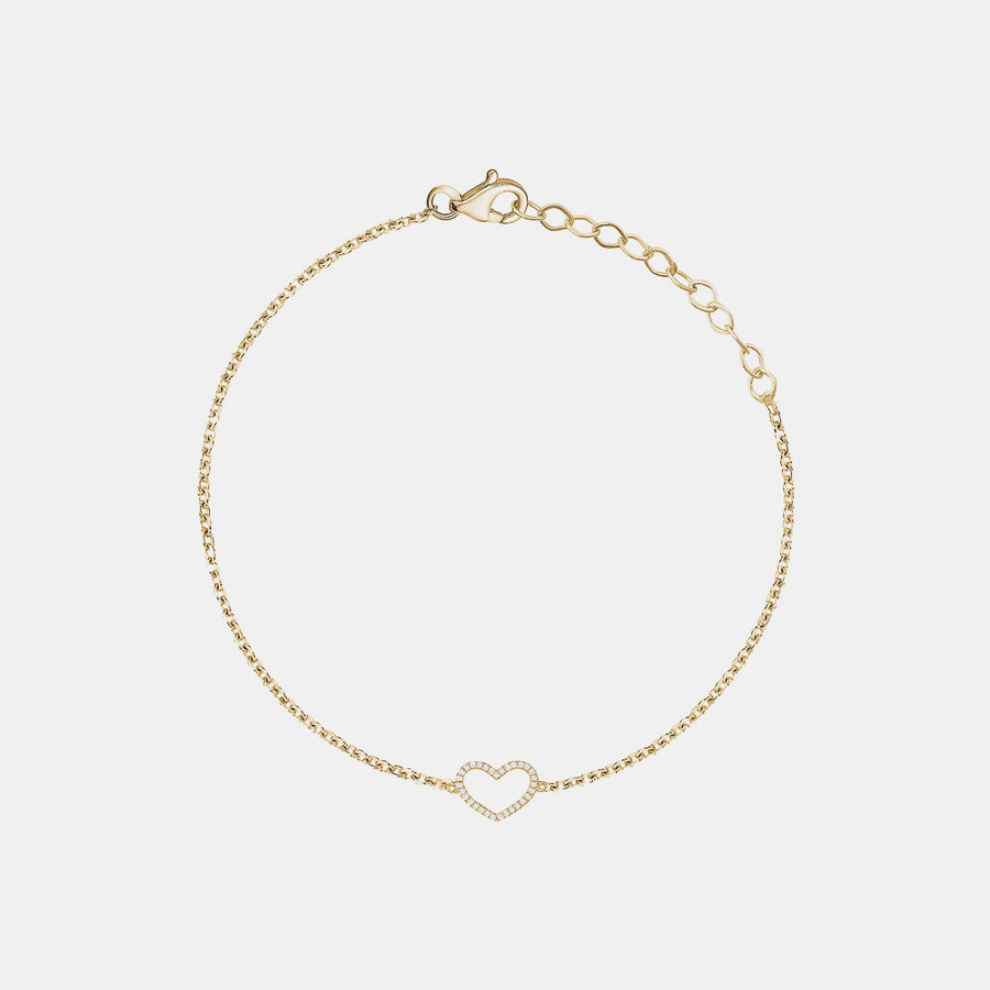Bracelet Coeur Ouvert en Diamant