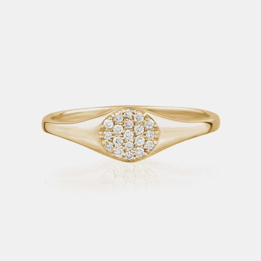 Mini bague de signet à diamant rond
