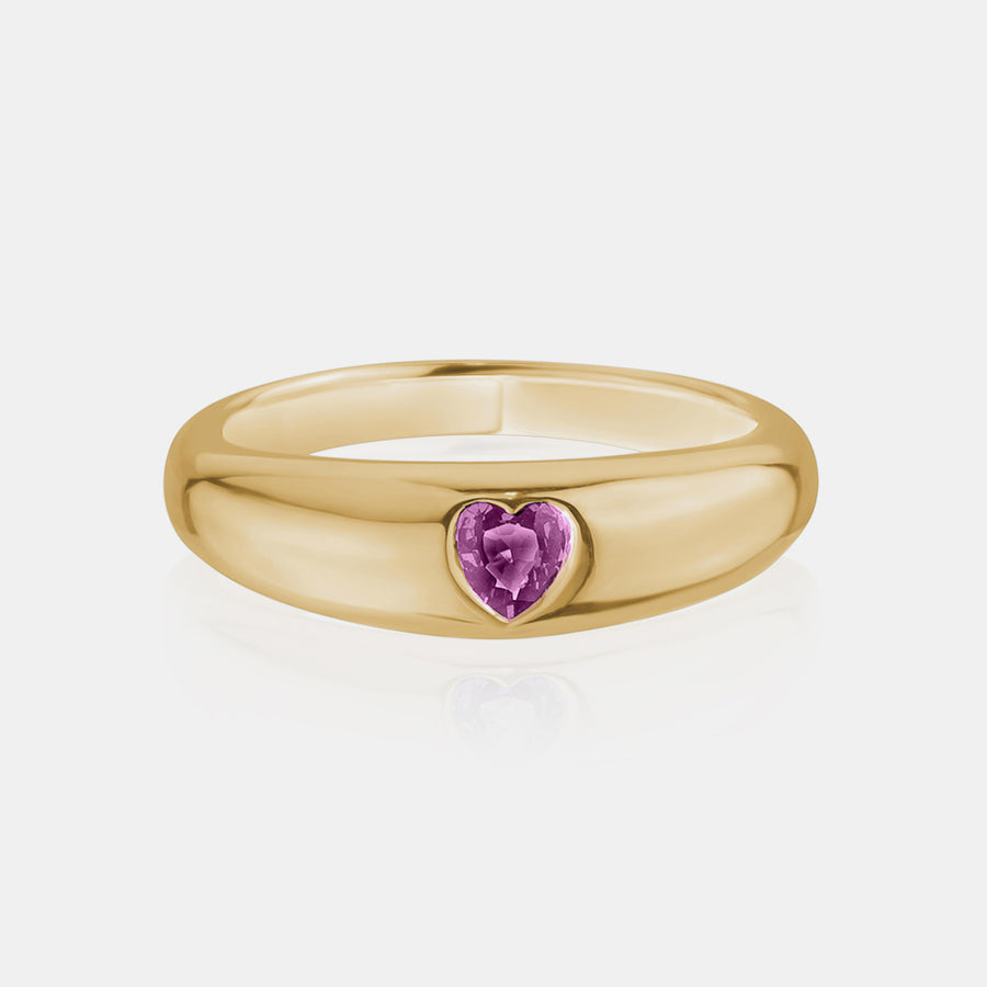 Bague avec coeur incrusté