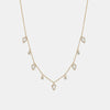 Collier en forme de goutte avec diamant et topaze blanche