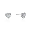 Clous d'oreilles cœur à bordure diamant